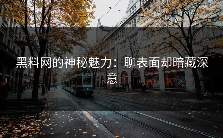 黑料网的神秘魅力:聊表面却暗藏深意 黑料网的神秘魅力:聊表面却暗藏深意